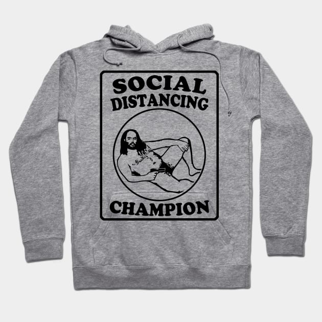 Creepy Speedo Guy Social Distancing Champion Hoodie by Electrovista